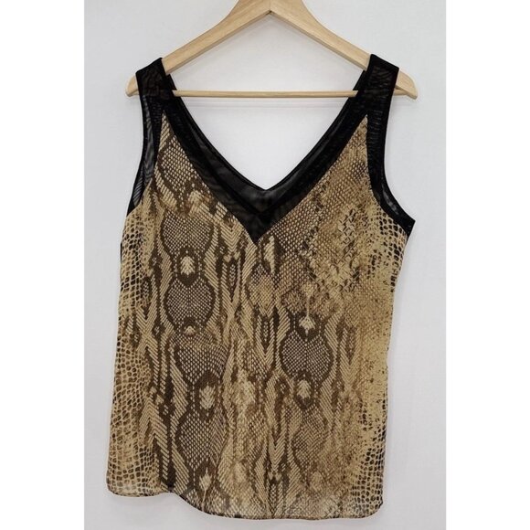 Anne Klein Snakeskin Sleeveless Chiffon Blouse Size 14 Preppy Event - Picture 3 of 11